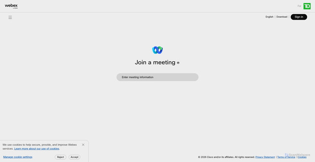 Security scan screenshot of https://tdbg.webex.com