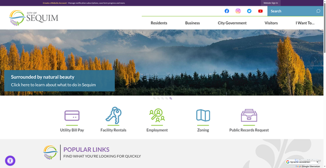 Security scan screenshot of https://sequimwa.gov/