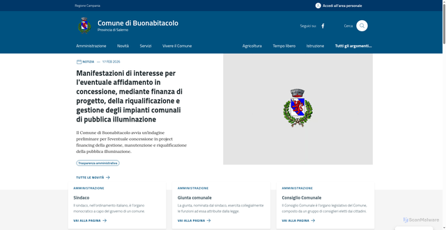 Security scan screenshot of https://www.comune.buonabitacolo.sa.it