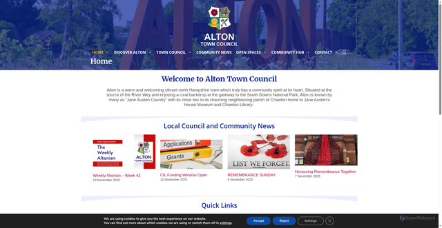 Security scan screenshot of https://www.alton.gov.uk/