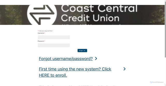 Security scan screenshot of https://coastcentralcu.weebly.com/