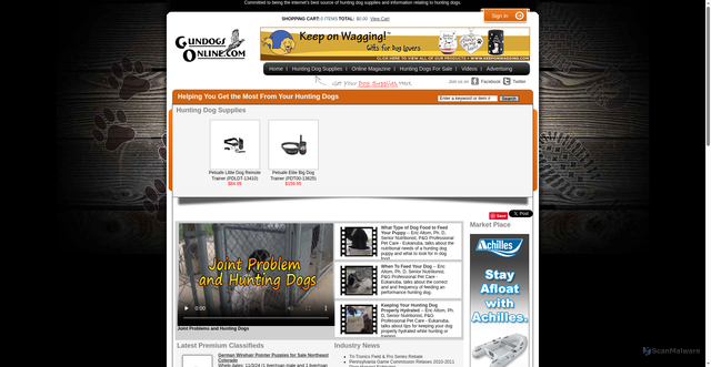 Security scan screenshot of https://gundogsonline.com