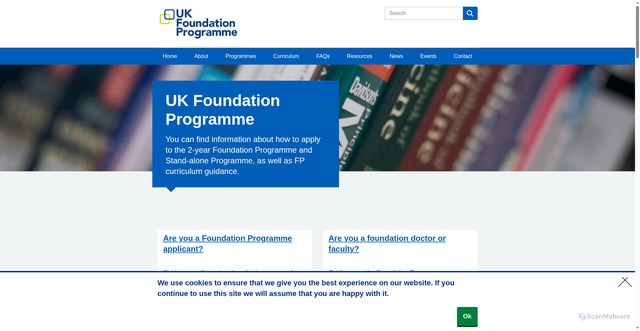 Security scan screenshot of http://www.foundationprogramme.nhs.uk