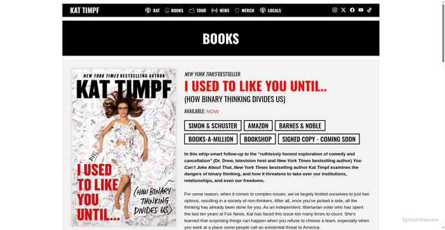 Security scan screenshot of https://www.therealkattimpf.com/kat-timpf-books