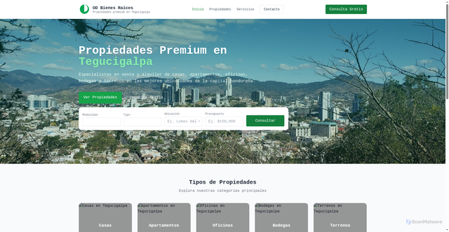 Security scan screenshot of http://odbienesraices.com/