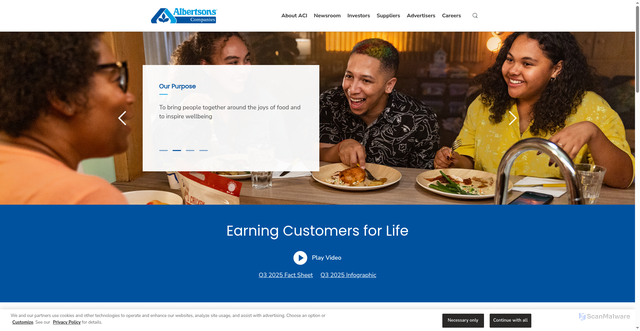Security scan screenshot of https://www.albertsonscompanies.com