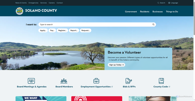 Security scan screenshot of https://www.solanocounty.gov/
