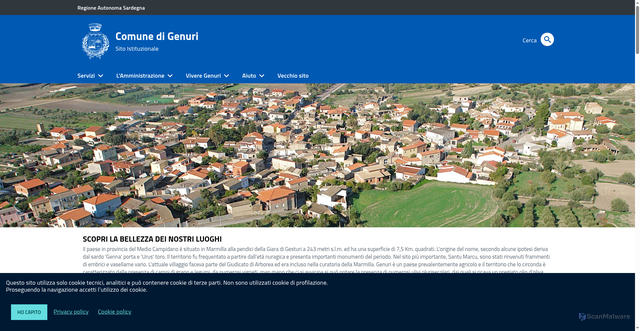 Security scan screenshot of https://comunedigenuri.it/