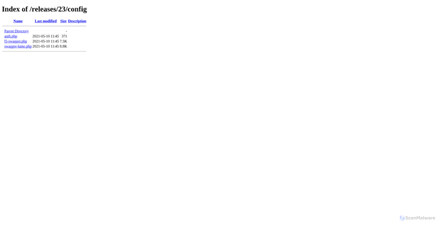 Security scan screenshot of http://staging-application.cbdeal.net/releases/23/config/