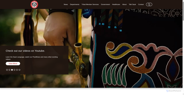 Security scan screenshot of https://www.sacandfoxnation-nsn.gov/