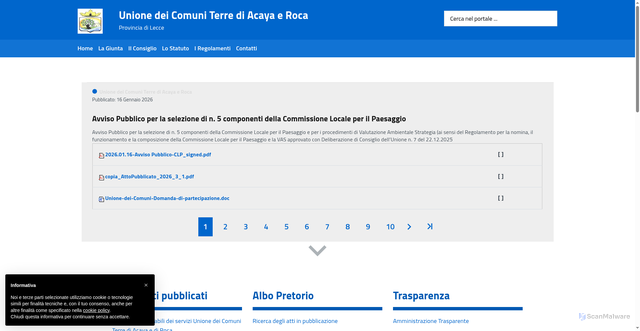 Security scan screenshot of https://www.terrediacayaeroca.it/