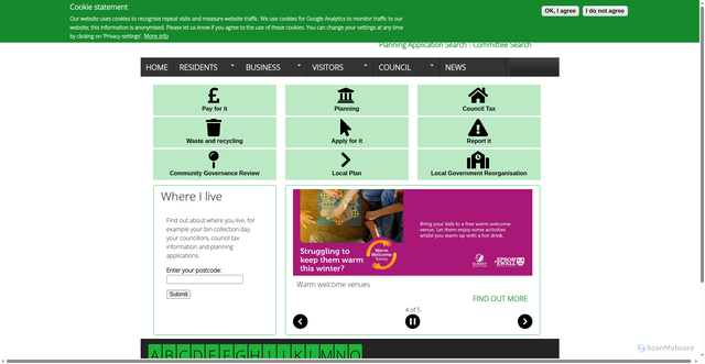 Security scan screenshot of https://www.epsom-ewell.gov.uk/