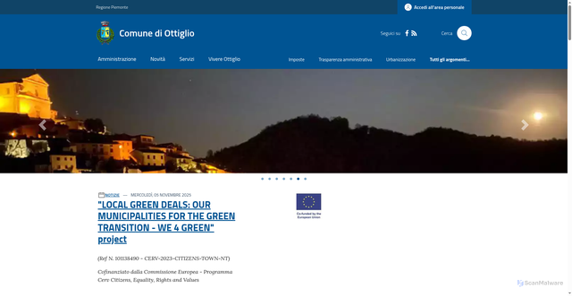 Security scan screenshot of https://www.comune.ottiglio.al.it/