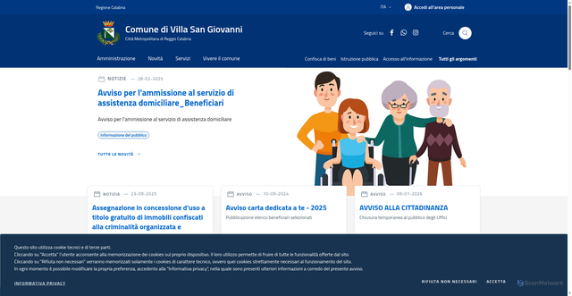 Security scan screenshot of https://www.comune.villasangiovanni.rc.it/