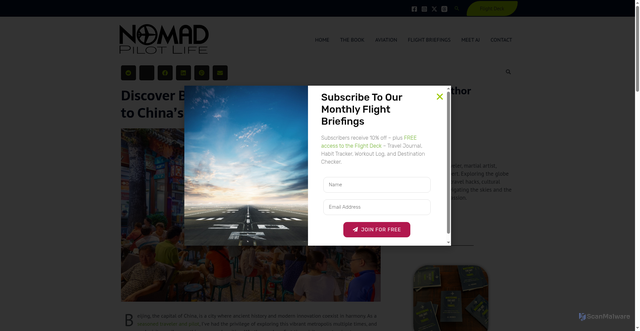Security scan screenshot of https://nomadpilotlife.com/discover-beijing-a-beijing-travel-guide-to-chinas-bustling-capital/