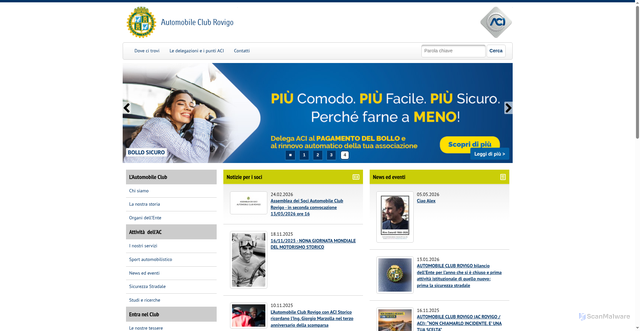 Security scan screenshot of https://www.rovigo.aci.it
