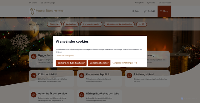 Security scan screenshot of https://malung-salen.se/
