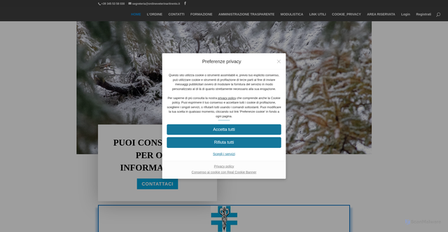 Security scan screenshot of https://www.ordineveterinaritrento.it/