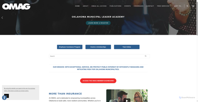 Security scan screenshot of https://www.omag.org/