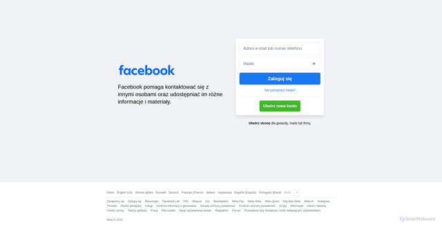 Security scan screenshot of https://logowanie-facebook.vercel.app/