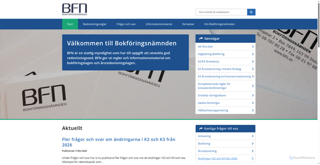 Security scan screenshot of https://www.bfn.se