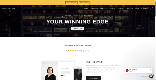 Security scan screenshot of https://respicio.ph