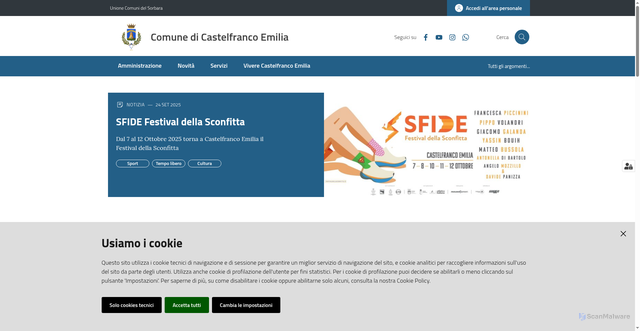 Security scan screenshot of https://www.comune.castelfranco-emilia.mo.it/