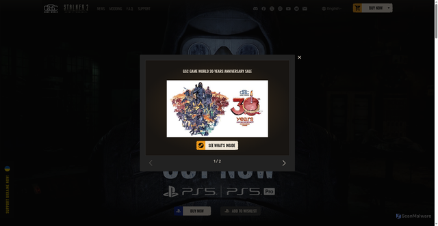 Security scan screenshot of https://www.stalker2.com/