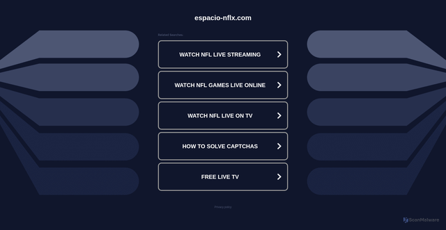 Security scan screenshot of https://www.espacio-nflx.com/captcha