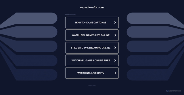 Security scan screenshot of https://www.espacio-nflx.com/captcha