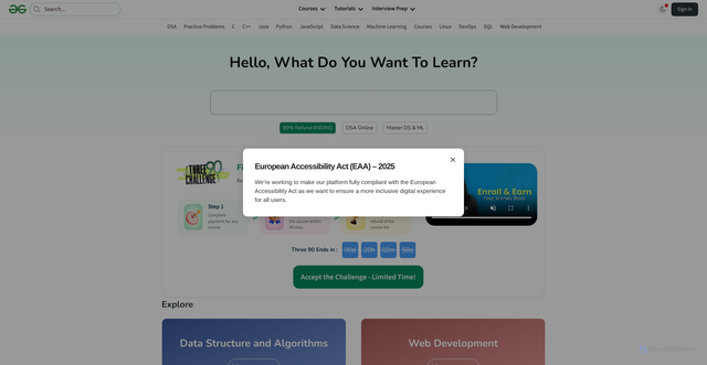 Security scan screenshot of https://www.geeksforgeeks.org