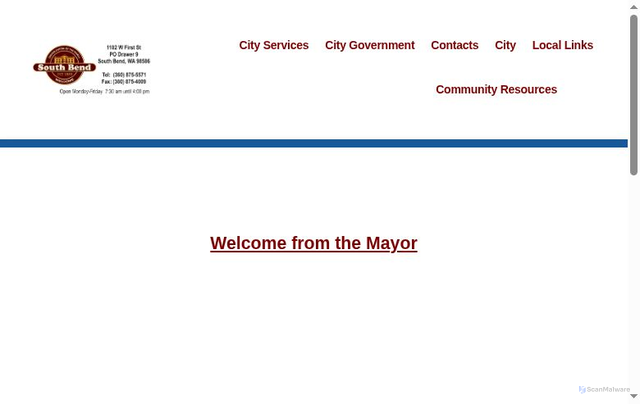 Security scan screenshot of https://southbend-wa.gov/