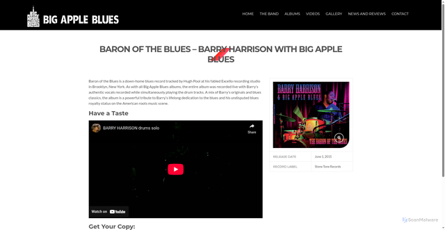 Security scan screenshot of https://bigappleblues.com/discography/baron-blues-barry-harrison-big-apple-blues/