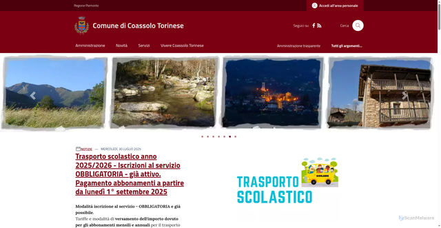 Security scan screenshot of https://www.comune.coassolo.to.it/