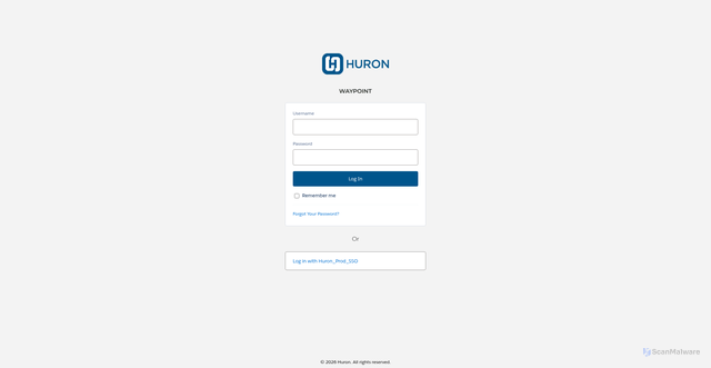 Security scan screenshot of https://support.huronsoftware.com