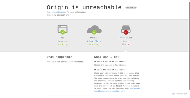 Security scan screenshot of http://prfcts.za.com/o2mbJ00NvU8r6PCi4-6PHRwezkExHoB56ncUNb0vZSn1Sy46