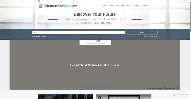 Security scan screenshot of https://www.trainingproviderresults.gov/