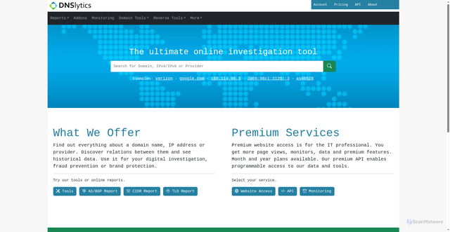 Security scan screenshot of https://dnslytics.com