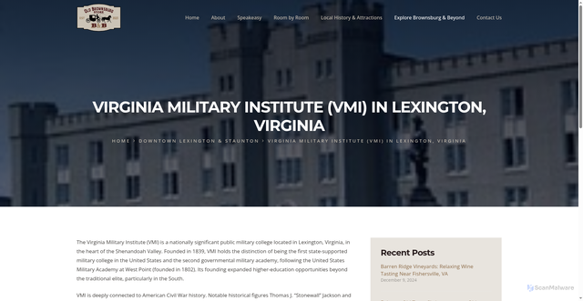 Security scan screenshot of https://www.oldbrownsburgstore.com/virginia-military-institute/