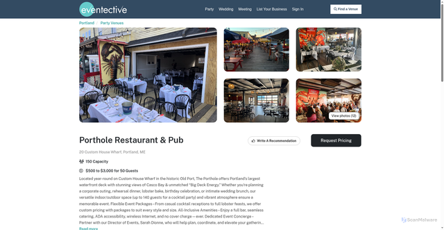 Security scan screenshot of https://www.eventective.com/portland-me/porthole-restaurant-pub-670289.html