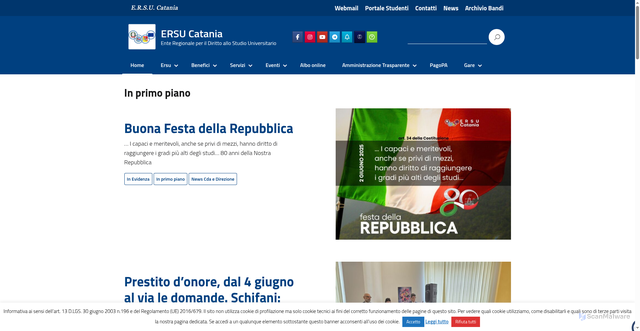Security scan screenshot of https://www.ersucatania.it