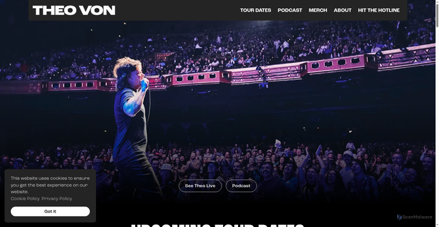 Security scan screenshot of https://www.theovon.com/