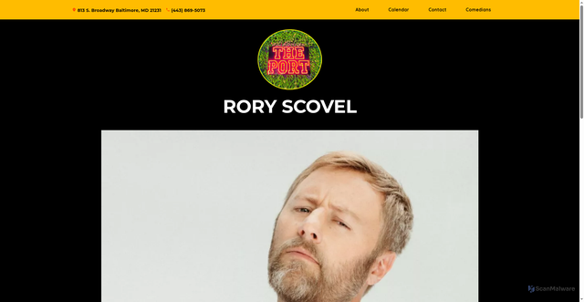 Security scan screenshot of https://portcomedy.com/comedians/rory-scovel/