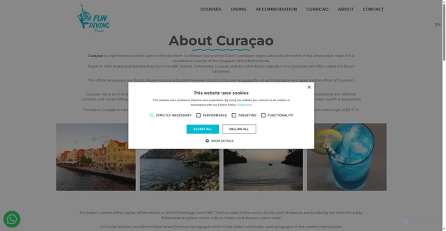 Security scan screenshot of https://fundivingcuracao.com/en/about-curacao-island