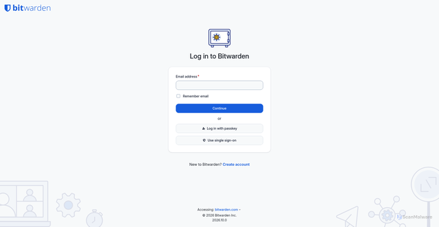 Security scan screenshot of https://vault.bitwarden.com