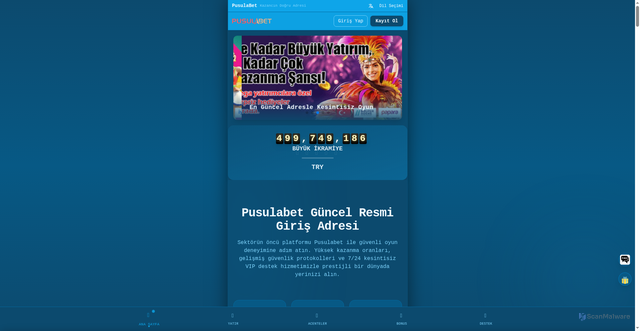 Security scan screenshot of https://pusulabetguncel.info/