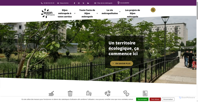 Security scan screenshot of https://www.dijon-metropole.fr/
