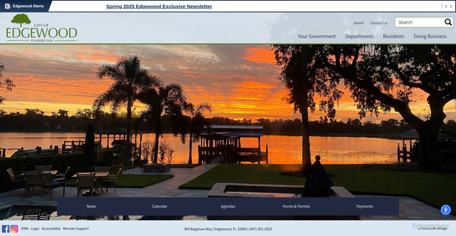 Security scan screenshot of https://edgewood-fl.gov/