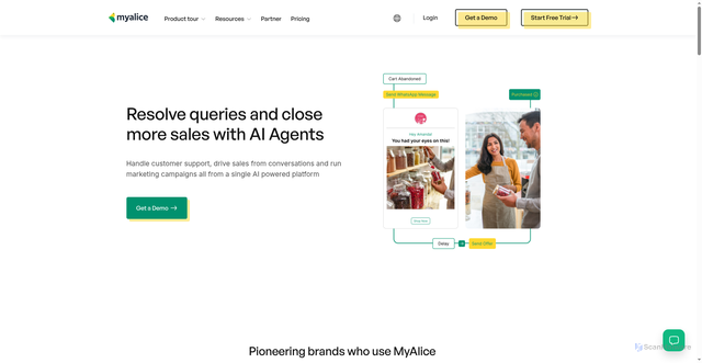 Security scan screenshot of https://myalice.ai