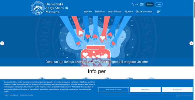 Security scan screenshot of https://www.unime.it/